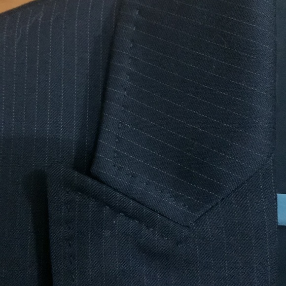 Talbots classic blazer Navy Blue pinstripe - Picture 2 of 5